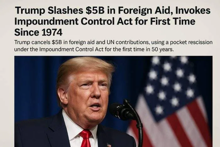 Trump Slashes $5B in Foreign Aid, Invokes Impoundment Control Act It’s concise, keyword-rich, and written in AP-style, making it strong for both news publishing and search ranking.