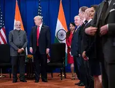 President Trump speaking to the press about the legality of the India trade agreement.