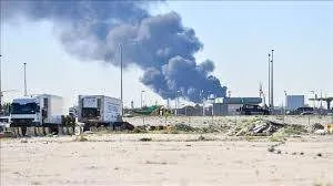 Drone attack on the Shuwaikh oil sector complex in Kuwait, April 5, 2026.