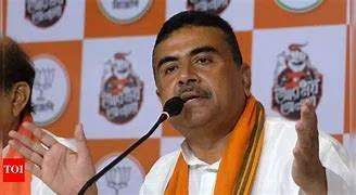 BJP leader Suvendu Adhikari speaking to the media in Kolkata regarding the death of his personal assistant, Chandranath Dutta.