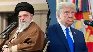 A split-screen media graphic displaying U.S. President Donald Trump at a White House podium alongside the state seals of Saudi Arabia, Pakistan, and the UAE.