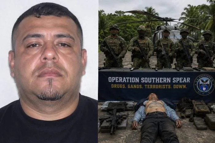 Horizontal official mugshot or file photo of the notorious Tren de Aragua criminal gang leader Héctor Rusthenford Guerrero Flores.