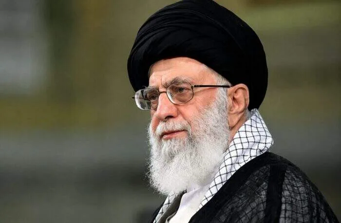 A news graphic detailing the state burial of Iran's late Supreme Leader Ayatollah Ali Khamenei in his hometown of Mashhad on July 10, 2026.