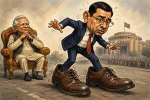 ইউনুসের জুতায় তারেকের পা!