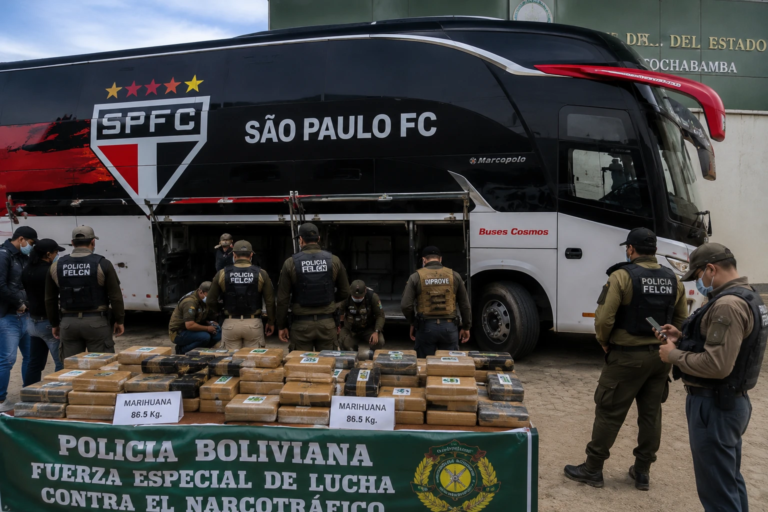 86 Kg Marijuana Found on Bus Bearing Brazilian Club São Paulo’s Logo