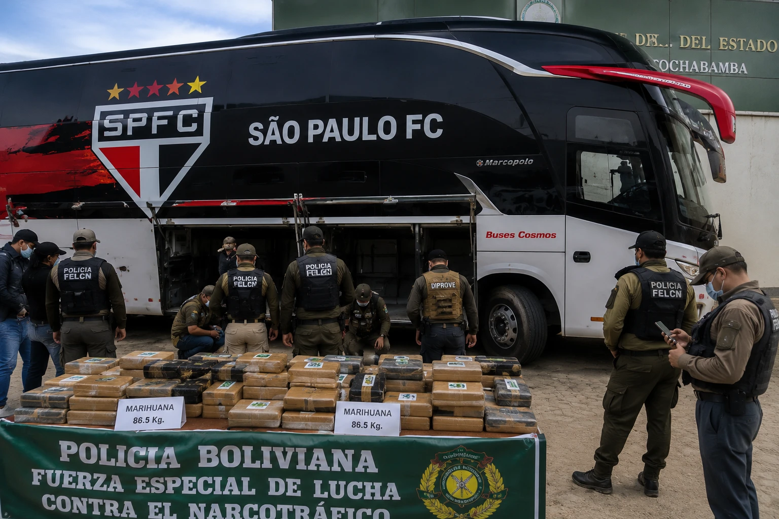 86 Kg Marijuana Found on Bus Bearing Brazilian Club São Paulo’s Logo