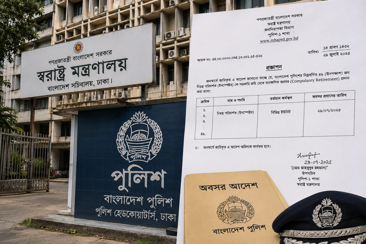 Bangladesh Government Compulsorily Retires 49 Police Inspectors in One Go, Raising Sharp Questions