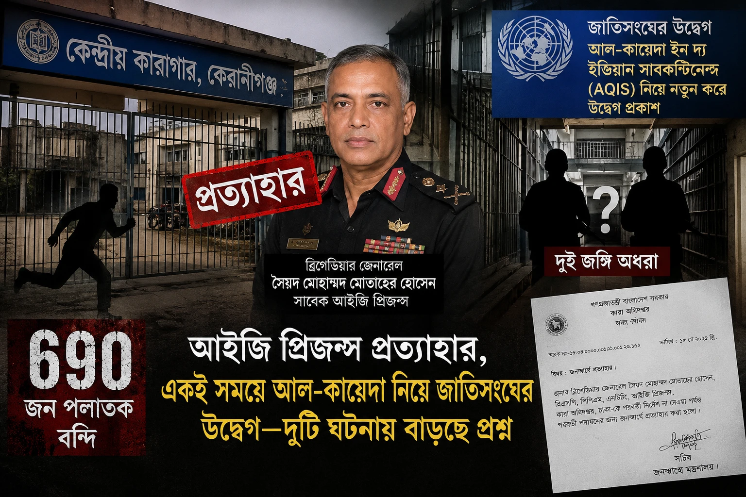 IG Prisons Removed as UN Raises Fresh Concerns Over AQIS Activity in Bangladesh