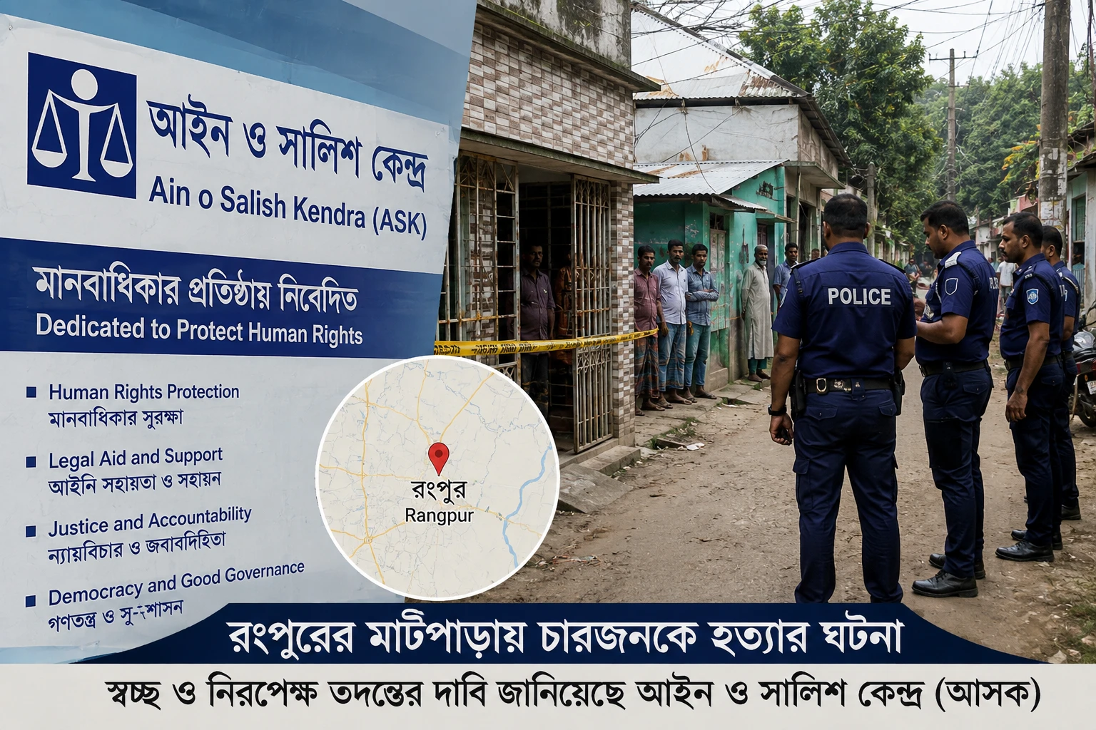Four Family Members Murdered in Rangpur: ASK Calls for Independent Probe