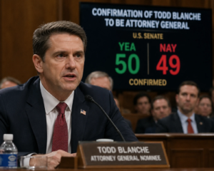 Todd Blanche speaking during US Senate confirmation hearing for Attorney General