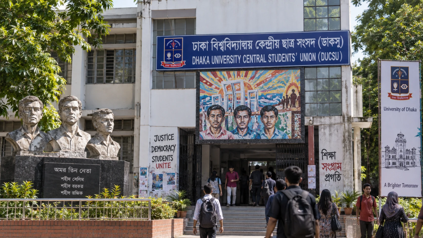 ডাকসু সংগ্রহশালায় জিন্নাহর ছবি প্রদর্শনের প্রতিবাদ নীল দলের