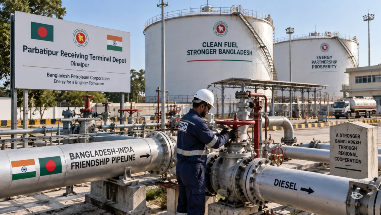 4,000 Tonnes of Diesel Arrive in Dinajpur from India via Pipeline