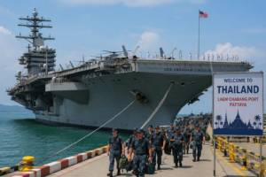 US Aircraft Carrier USS Abraham Lincoln Docks Near Pattaya After Record 250 Days at Sea