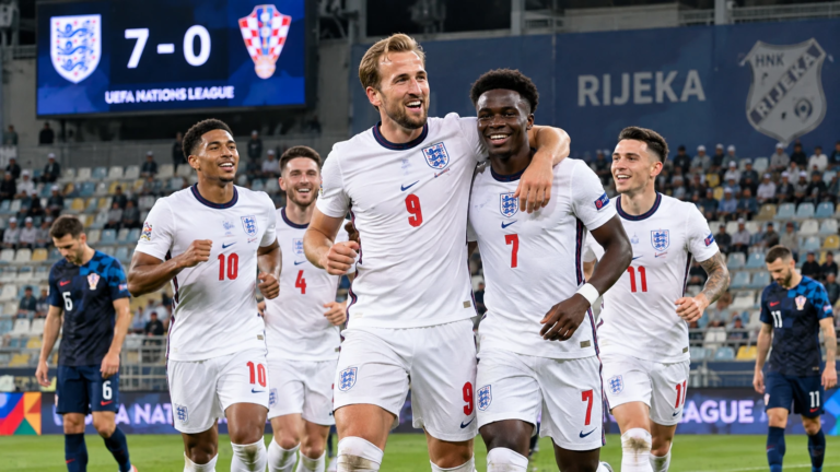 England Crush Croatia 7-0 in Nations League