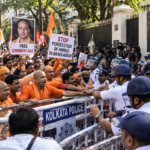 Protesters Rally Outside Bangladesh Deputy High Commission in Kolkata