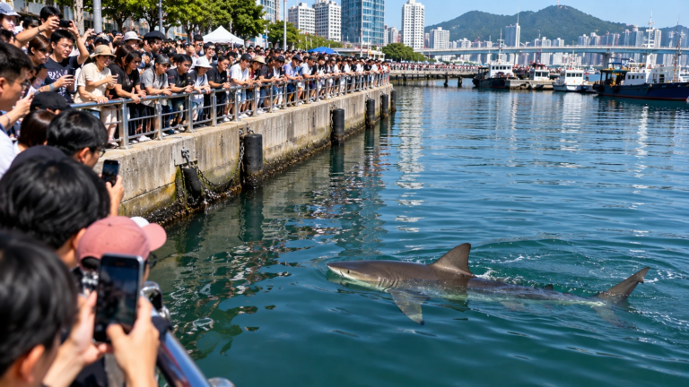 Shark Trapped in South Korean Canal Draws Hundreds of Thousands