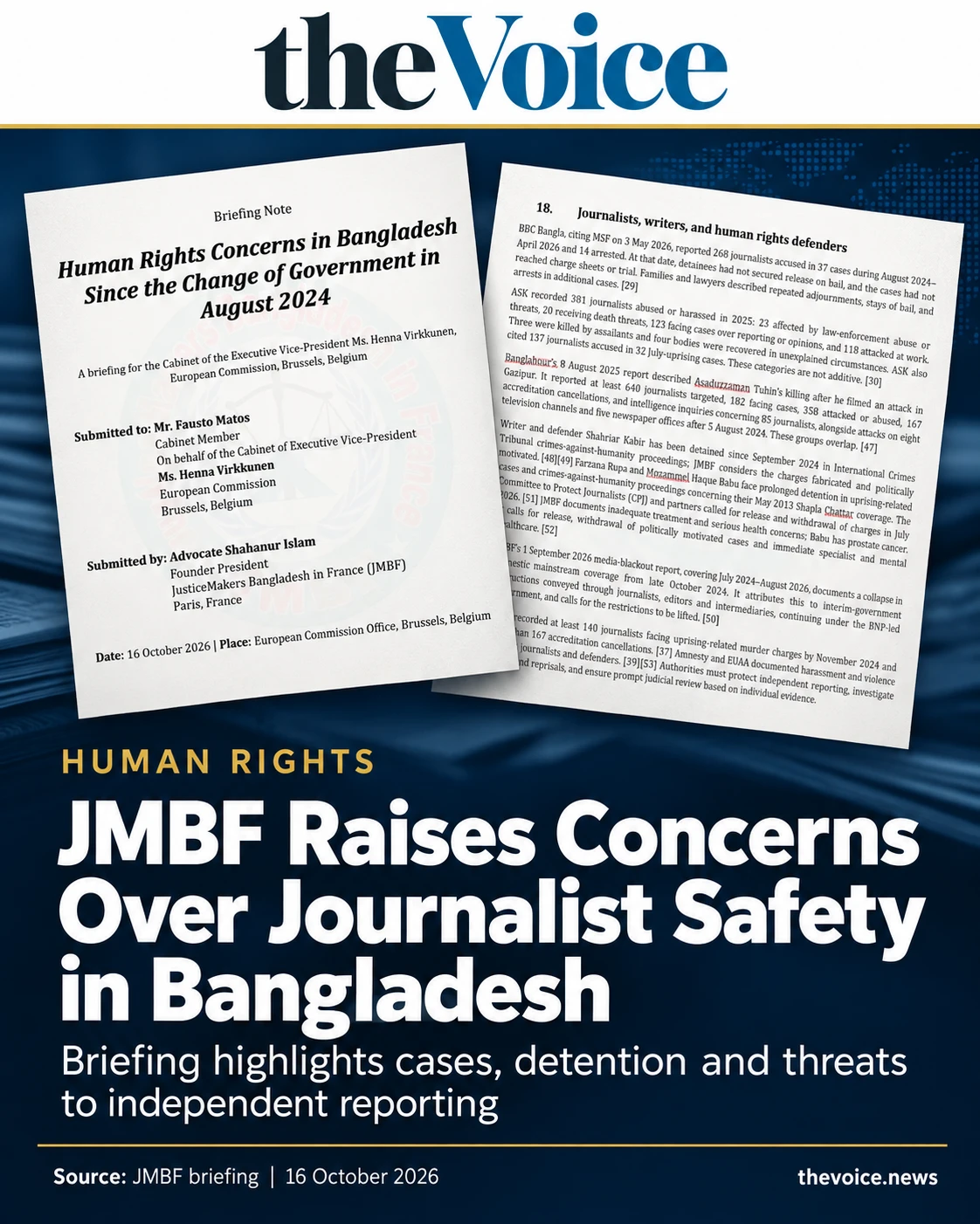 JMBF Briefing Raises Concerns Over Journalist Safety in Bangladesh